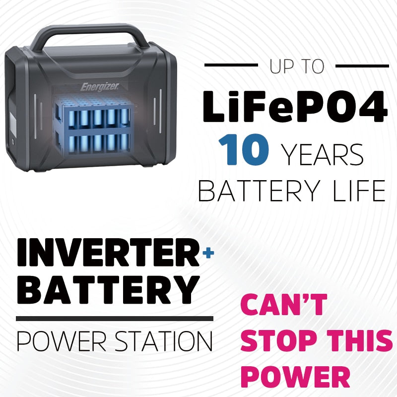 POWERWIN PPS320 Solar Generator 320Wh/300W 100Ah Energizer Portable Power Station PD100W Fast Charge LiFePO4 Battery Gas Boiler